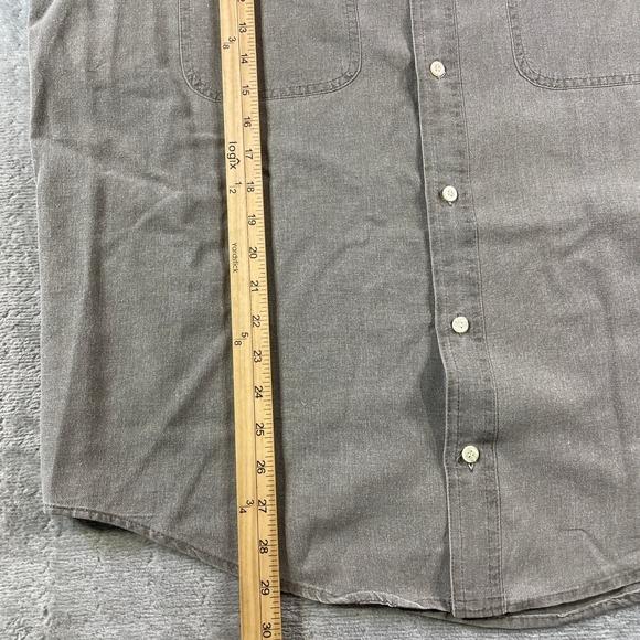 Vintage Banana Republic Shirt Mens Medium Gray Pockets Utility Hunting 90s Y2K - Picture 5 of 9